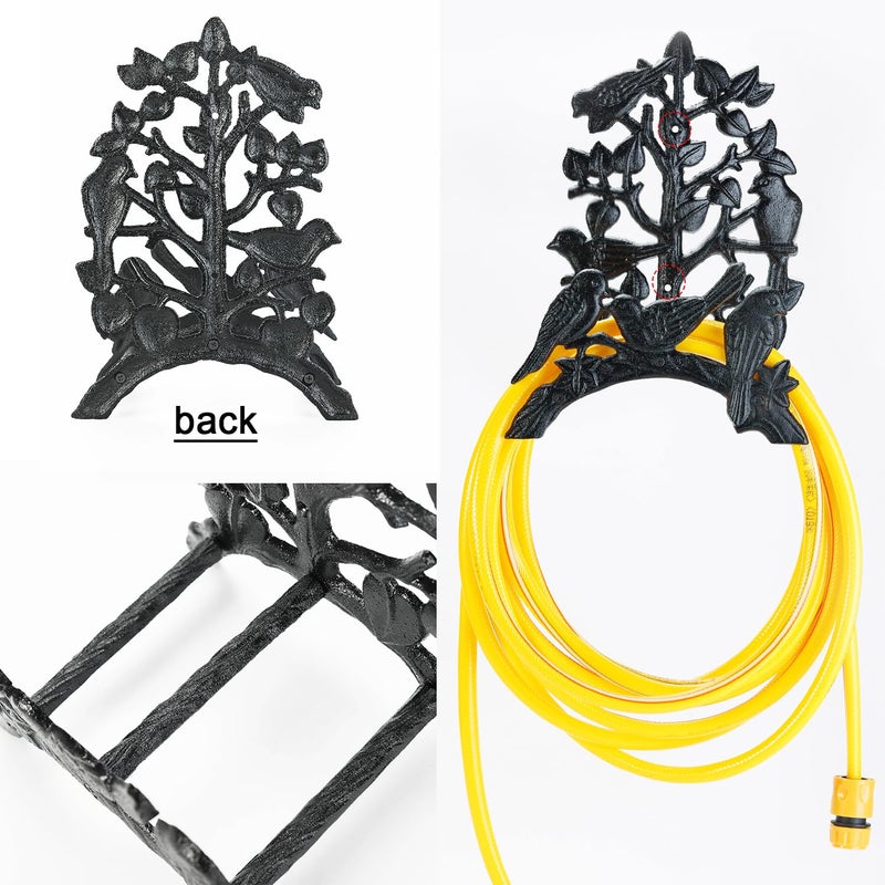 Sungmor Heavy Duty Cast Iron Garden Hose Holder - Wall Mounted Water Hanger - Retro Style Decorative Rack Reel - 50FT 75FT 100FT Bulter Storage - Indoor Outdoor Metal Stand - Image 5